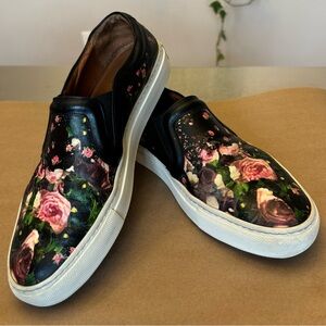 GIVENCHY Floral Print Rose Leather Slip On Low Top Sneakers Loafers Shoes 7-37